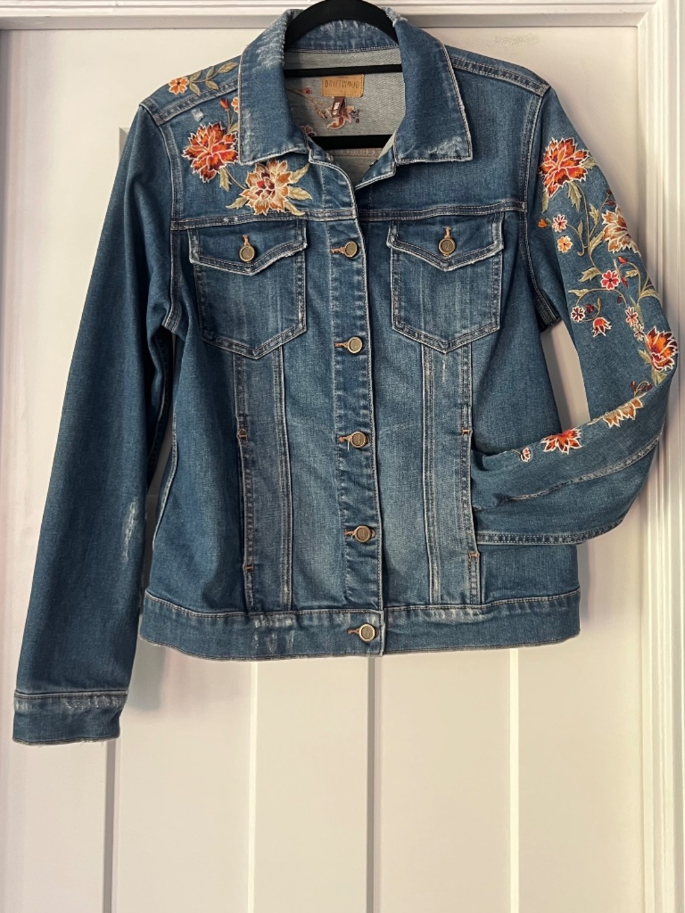 Driftwood Embroidered Trucker Jean Jacket